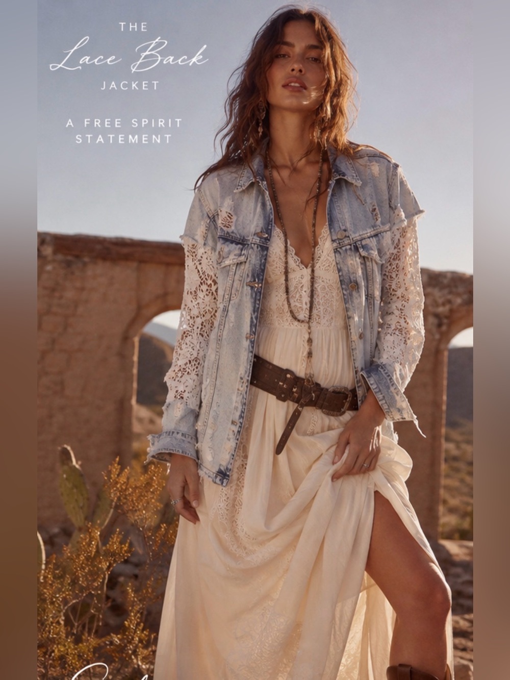 Deconstructed Denim & Lace Statement Jacket